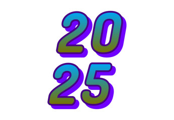 2025 Happy New Year Design Purple Realistic Decoration Abstract Logo Symbol Vector Illustration