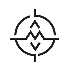 alphabet m letter a compass logo vector eps