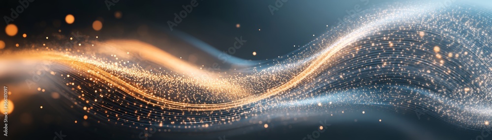 Poster a stunning abstract background showcasing flowing light waves with sparkles, perfect for design and 