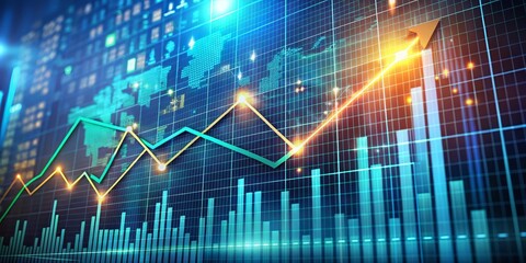 Global Market Growth - Ascending Trendline with Data Visualization, Finance , Market , Growth