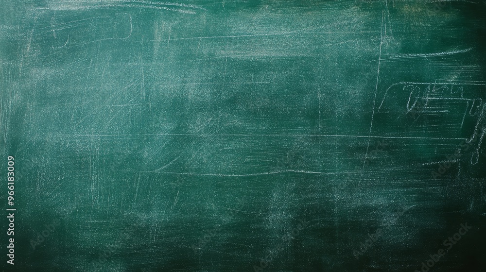 Poster a close-up of a green chalkboard with a textured surface, perfect for adding your own message or des