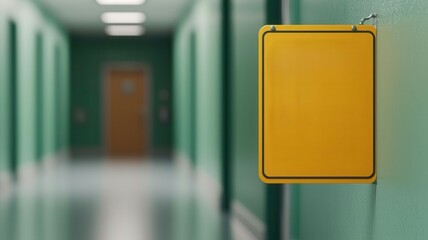 A caution sign in a hospital