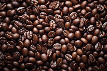 Fototapeta premium Lying coffee beans.