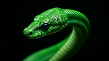Fototapeta premium Emerald Green Python Close-Up