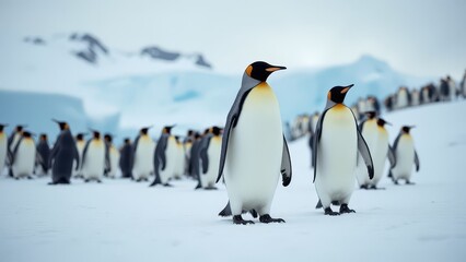 Fototapeta premium Majestic Emperor Penguins in Antarctica