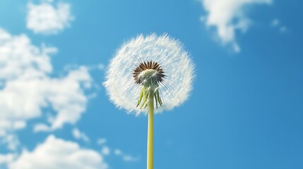 Dandelion Seed Head Against a Blue Sky