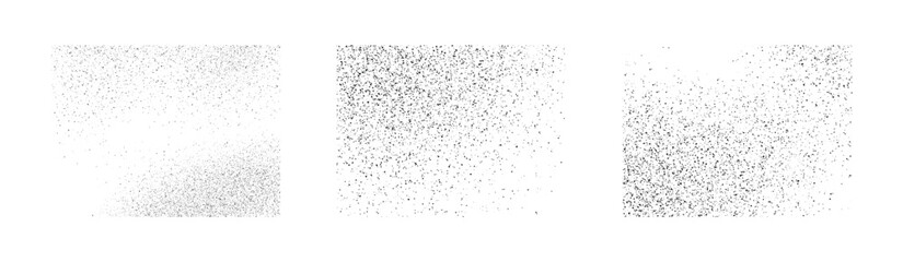 Square grunge backgrounds. Grunge texture white and black. Dust Dots Grunge Texture Set. Black Dusty Scratchy Pattern Collection.