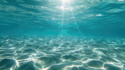 tranquil ocean surface crystal clear waters sunlight dancing on gentle waves serene blue hues refreshing aquatic scene