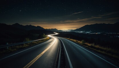 Serene Night Road Landscape