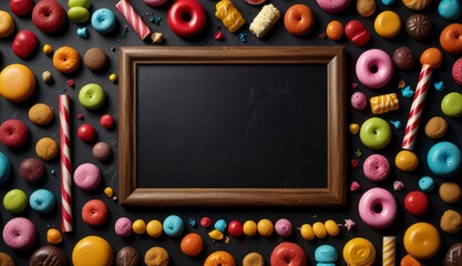 Colorful Sweet Treats Surrounding a Frame