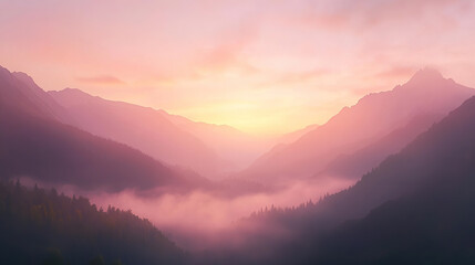 Fototapeta premium Misty Morning in the Mountains