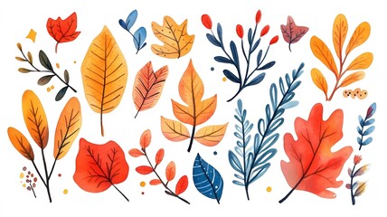 Fototapeta premium seamless pattern with autumn leaves