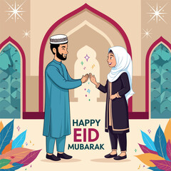 Warm Eid Mubarak Greetings Illustration







