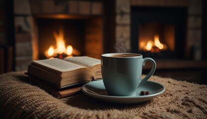 Cozy Evening with Coffee and Books