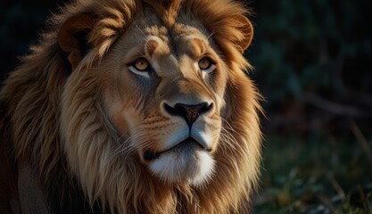 Obraz premium Majestic Lion in Natural Habitat
