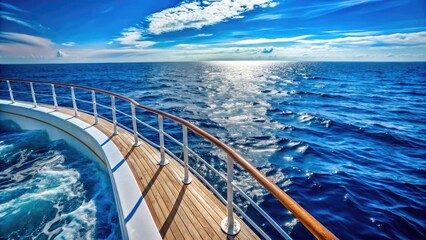 Cruise ship deck offers a breathtaking view of endless ocean.