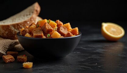 Golden Crouton Salad with Lemon