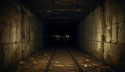 Fototapeta premium Mysterious Abandoned Railway Tunnel