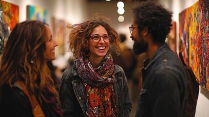 Creative Connections: Artists Networking at a Vibrant Gallery Event