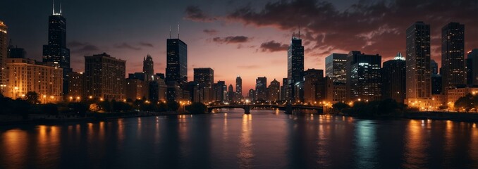 Fototapeta premium City Skyline at Twilight