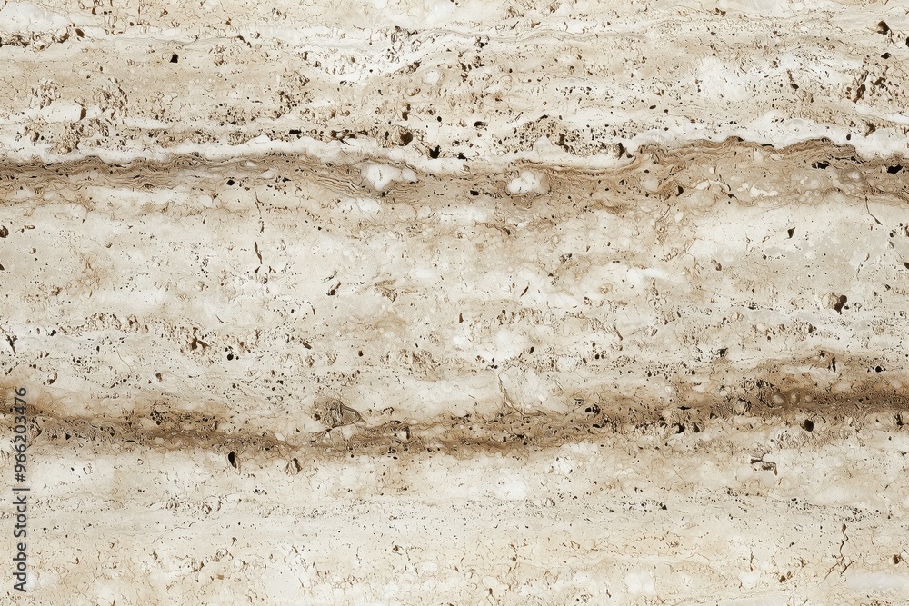 Poster textured stone surface with horizontal layers in shades of beige and brown, showcasing natural patte