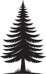 Fototapeta premium Pine Tree Silhouette Vector Illustration