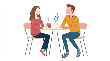 Fototapeta premium Couple enjoying a morning coffee together.