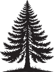 Pine Tree Silhouette Vector Illustration