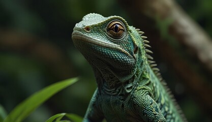 Obraz premium Detailed Close-Up of a Lizard