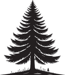 Pine Tree Silhouette Vector Illustration