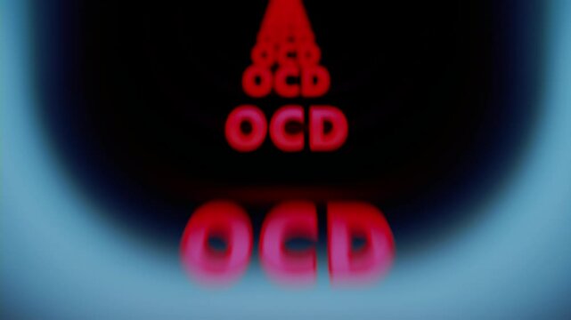 OCD Obsessive&ndash;compulsive disorder
words moving in the line
seamless loop video
3D render animation