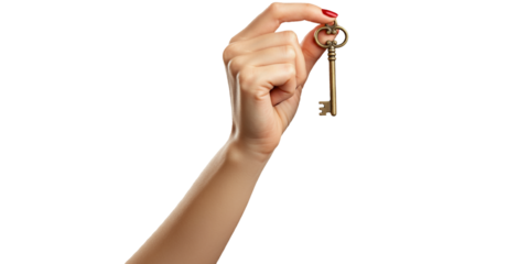 Hand Holding a Key with Fingers, Transparent PNG, Graphic Reource	