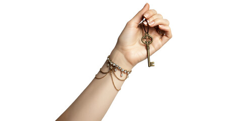 Hand Holding a Key with Fingers, Transparent PNG, Graphic Reource	