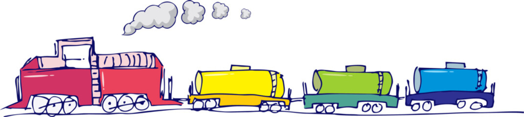 Hand Drawn Train Sketch