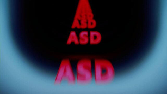 ASD - Autism Spectrum Disorder - complex neurodevelopmental condition that affects how a person interacts with others

words moving in the line
seamless loop video
3D render animation