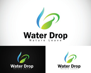 water drop logo creative health nature design business leave medical