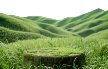 PNG Product podium with a medow hills grass landscape grassland.