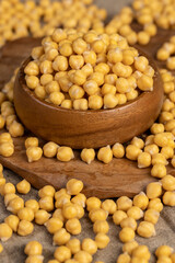 wet chickpeas porridge during cooking