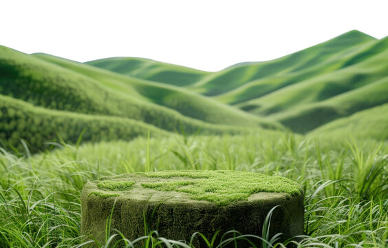 PNG Product podium with a medow hills grass landscape grassland.