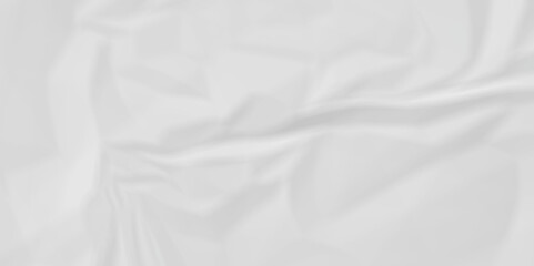 Crumpled texture of white wrinkle chaotic paper. old crumple white paper sheet abstract shape recycling wrapping background space for texture.
