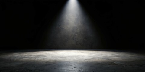 Spotlight on Concrete Floor, Dark Background, Stage, Spotlight Effect, Concrete, Background, Stage Lighting