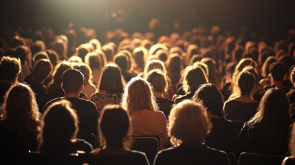 Glamorous Crowd at a Packed Fashion Show: A Stylish Audience Watching the Latest Trends on the Runway