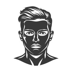 A Mans Face with Short Haircut and Serious Expression