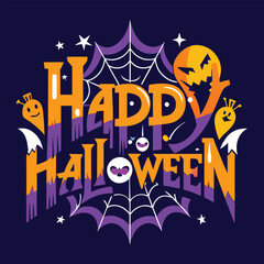 Spooky Happy Halloween Typography, Free Icons and Theme
