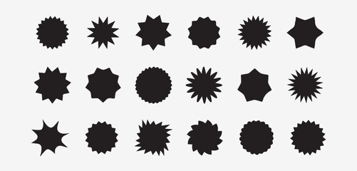 Sale tag and sticker, sticker shapes