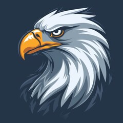 Fototapeta premium Fierce and angry cartoon eagle mascot, illustration of a strong character