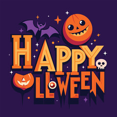 Spooky Happy Halloween Typography, Free Icons and Theme