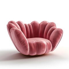 Aesthetic pink chair of the future isolated on white background