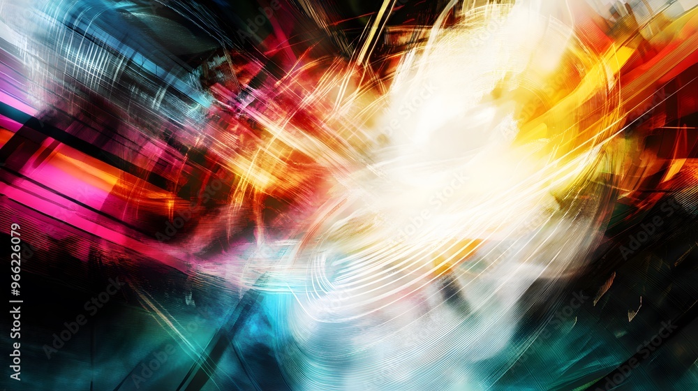 Poster abstract background with vibrant colors and dynamic lines.
