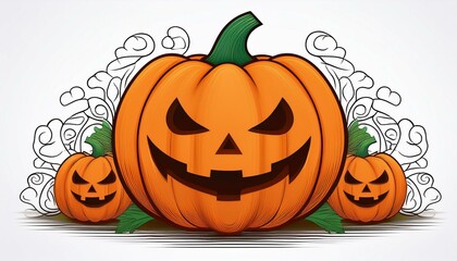 Halloween Pumpkin on white background isolated